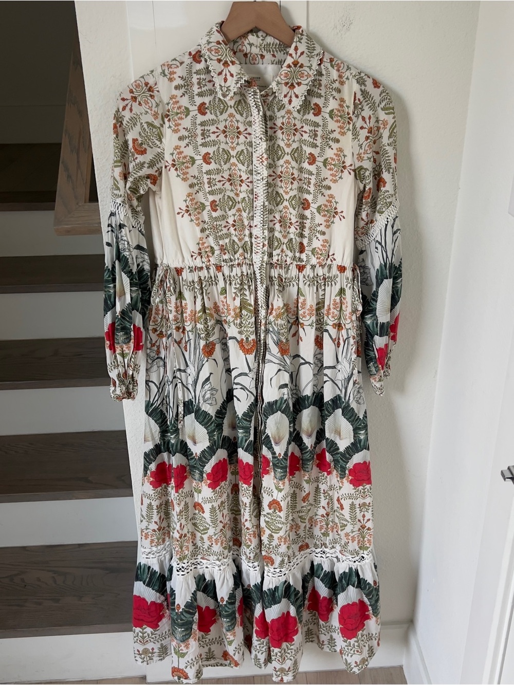 Anthropologie Eleanora Printed Long Sleeve Maxi Shirt Dress - Picture 3 of 8